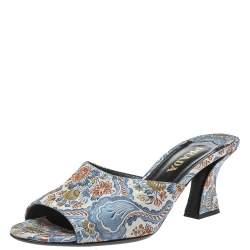 Prada Multicolor Brocade Fabric Slide Sandals Size 36 Prada | TLC