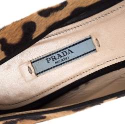 Pre Owned Prada Animal Print Calf Hair Smoking Slippers Size 39.5