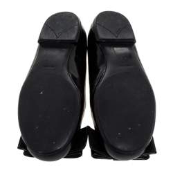 Pre Owned Prada Patent Leather Bow Ballet Flats Size 36