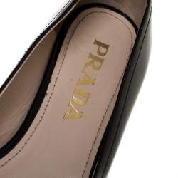Pre Owned Prada Patent Leather Bow Ballet Flats Size 36