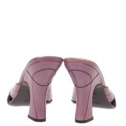 Prada Pastel Leather Stitch Detail Peep Toe Slide Mules Size 38.5 