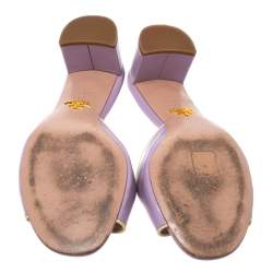 Pre Owned Prada Purple Patent Leather Open Toe Sandals Size 37.5