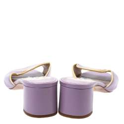 Pre Owned Prada Purple Patent Leather Open Toe Sandals Size 37.5