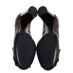 Pre Owned Prada Brown Leather Fringe Loafer Pumps Size 37