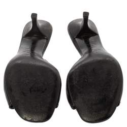 Pre Owned Prada Black Leather Embellished Open Toe Sandals Size 37