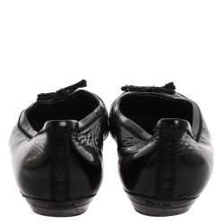 Prada Black Patent Leather Bow Ballet Flats Size 36.5