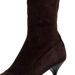 Pre Owned Prada Brown Suede Knee Boots Size 38