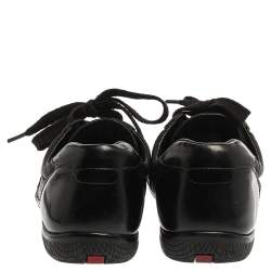 Pre Owned Prada Black Leather And Nylon Trainer Sneakers Size 38