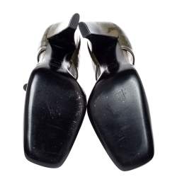 Pre Owned Prada Olive/Black Ombre Patent Leather Square Toe Pumps Size 36.5