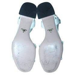Pre Owned Prada White Leather  Sandals Size 37