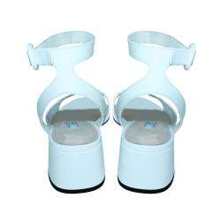 Pre Owned Prada White Leather  Sandals Size 37