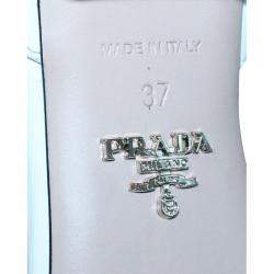 Pre Owned Prada White Leather  Sandals Size 37