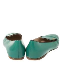 Prada Green Saffiano Patent Leather Smoking Slippers Size 38