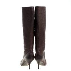 Prada Brown Leather Boots Size 38