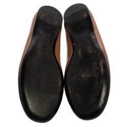 Pre Owned Prada Two Tone Patent Leather Bow Ballet Flats Size 37.5