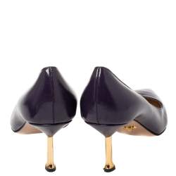 Pre Owned Prada Blue Saffiano Leather Pointed Toe Pumps Size 37.5
