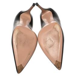 Pre Owned Prada Black Leather Pointed Toe Pumps Size 39