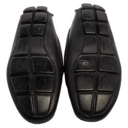 Prada Blue Perforated Leather Slip On Loafers Size 45.5
