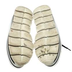 Pre Owned Prada White Leather Linea Rossa Platform Sneakers Size 38.5