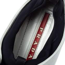 Pre Owned Prada White Leather Linea Rossa Platform Sneakers Size 38.5