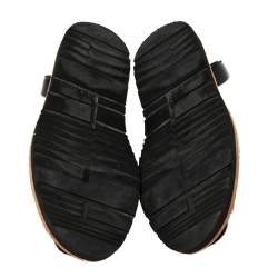 Pre Owned Prada Grey Python and Leather Flat Slingback Sandals Size 39.5