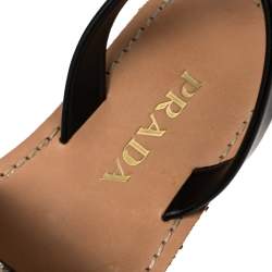 Pre Owned Prada Grey Python and Leather Flat Slingback Sandals Size 39.5