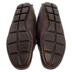 Prada Brown Leather Bow Loafers Size 38