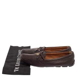 Prada Brown Leather Bow Loafers Size 38