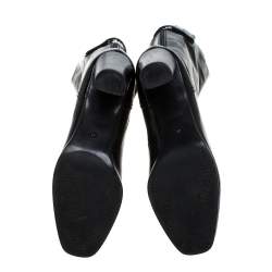 Prada Black Patent Leather Knee Length Boots Size 41