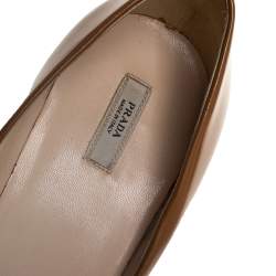 Pre Owned Prada Two Tone Patent Leather Bow Open Toe Pumps Size 37.5