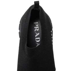 مملوكة مسبقًا Prada Black Stretch Fabric Runner Low Top Sneakers Size 39