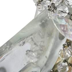 مملوكة مسبقًا Prada PVC And Satin Crystal Embellished Platform Sandals Size 37