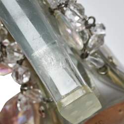 مملوكة مسبقًا Prada PVC And Satin Crystal Embellished Platform Sandals Size 37