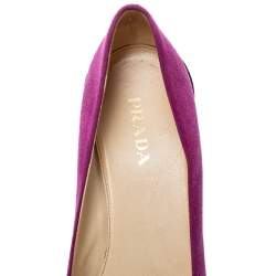 Pre Owned Prada Purple/Black Suede Embellished Pointed Toe Pumps Size 40