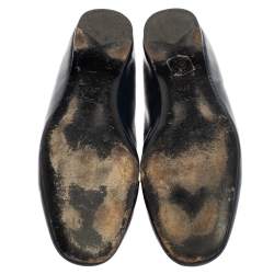 Pre Owned Prada Blue Patent Leather Smoking Slippers Size 39.5