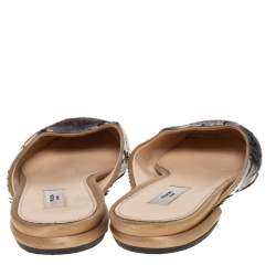 Pre Owned Prada Multicolor Ombre Sequin Flat Mules Size 36.5