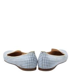 Prada Blue/White Canvas Smoking Loafers Size 37