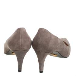 Pre Owned Prada Brown Suede Pointed Toe Pumps Size 38