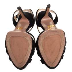 Pre Owned Prada Black Suede Strappy Sandals Size 39.5