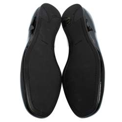 Pre Owned Prada Black Patent Leather Loafers Size 41