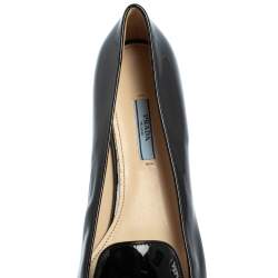 Pre Owned Prada Black Patent Leather Loafers Size 41
