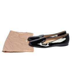 Pre Owned Prada Black Patent Leather Loafers Size 41