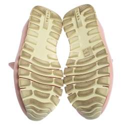 Pre Owned Prada Pink Nylon Crystal Embellished Slip On Sneakers Size 40