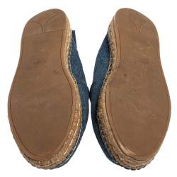 Pre Owned Prada Blue Denim Canvas Espadrille Flats Size 41