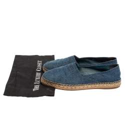 Pre Owned Prada Blue Denim Canvas Espadrille Flats Size 41