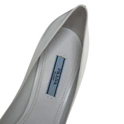 Pre Owned Prada White Patent Leather Pointed Toe Pumps Size 38
