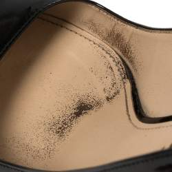 Pre Owned Prada Black Patent Leather Block Heel Pumps Size 39