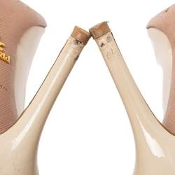 Pre Owned Prada Cream Patent Leather Pumps Size 38