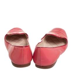 Pre Owned Prada Pink Patent Leather Smoking Slippers Size 36.5