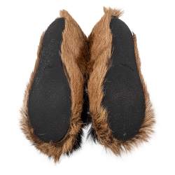 Pre Owned Prada Brown/Black Fur  Slip On Loafers Size 36